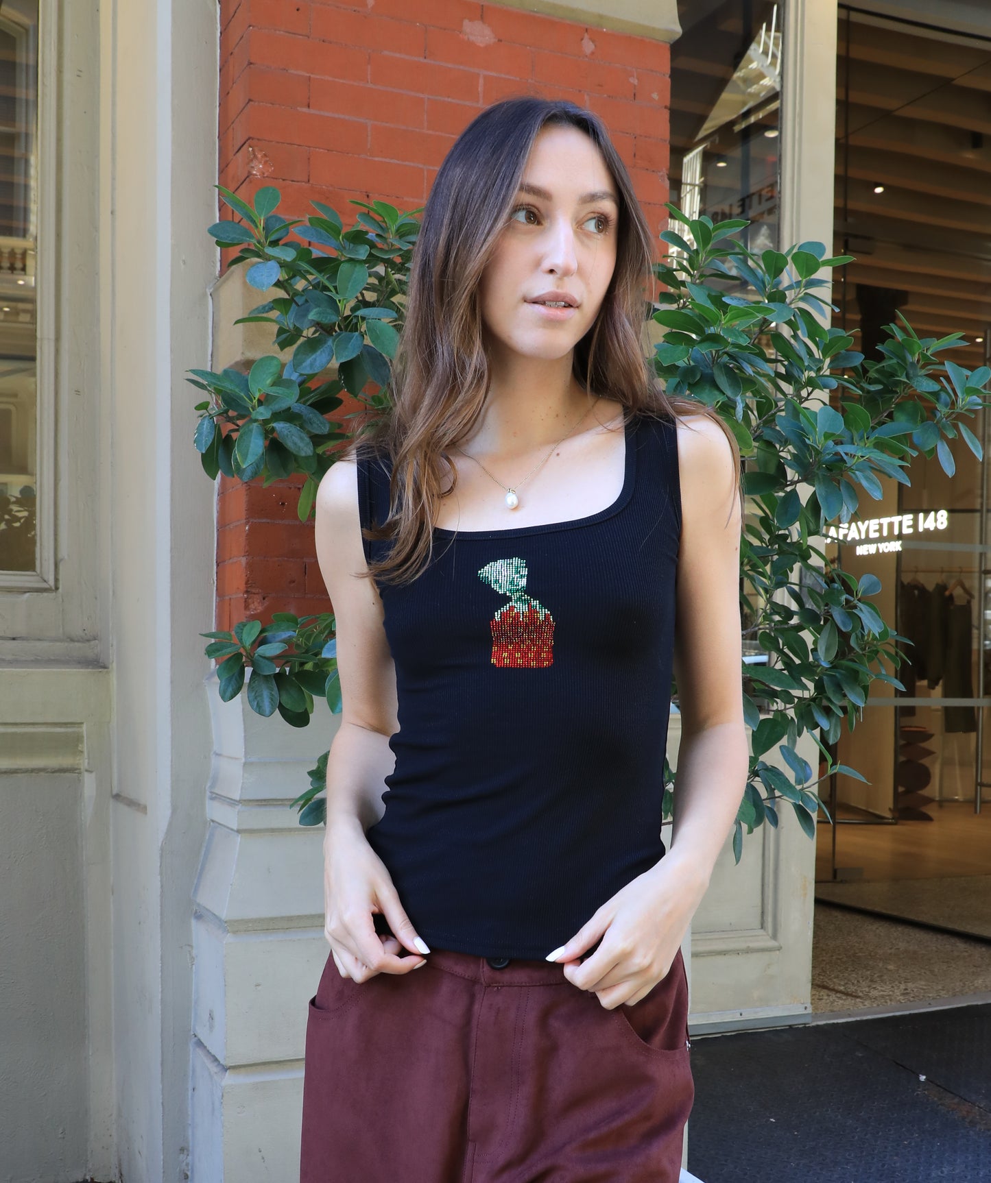 Strawberry candy Rhinestone Tank