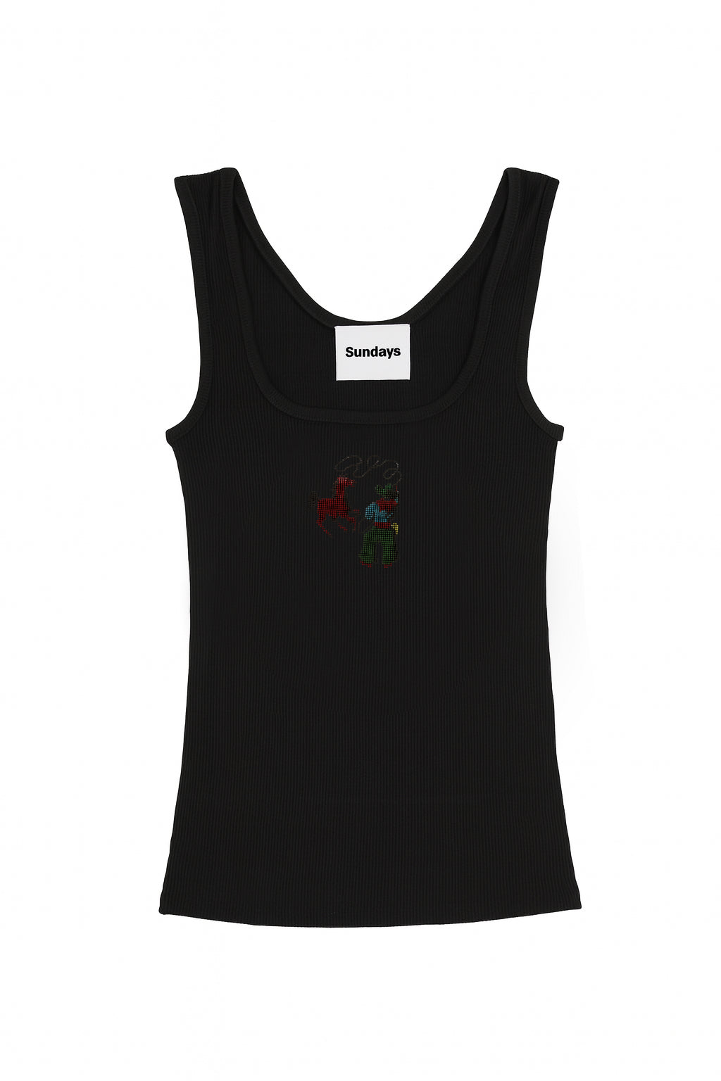 Cowboy Rhinestone Black Tank