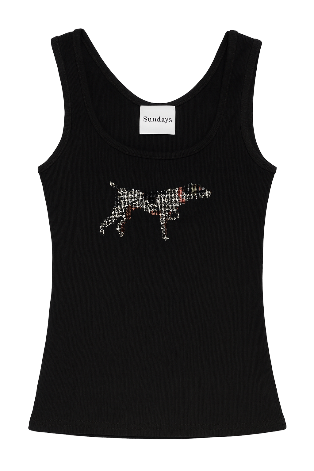 Dog Rhinestone Black Tank