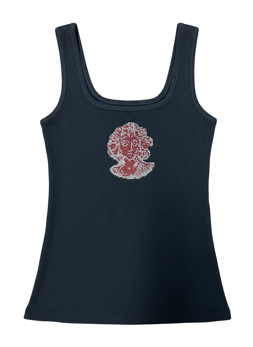 Lady Rhinestone Black Tank