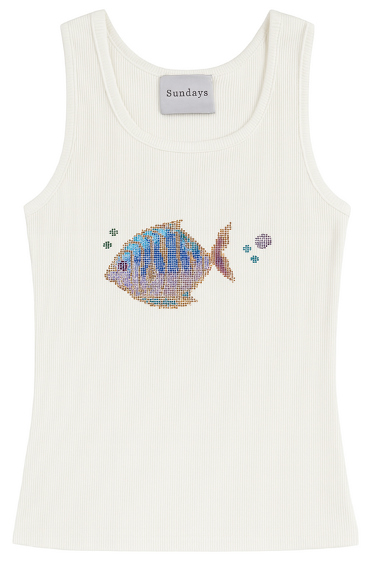 Sundays Bubble Fish Rhinestone Tank