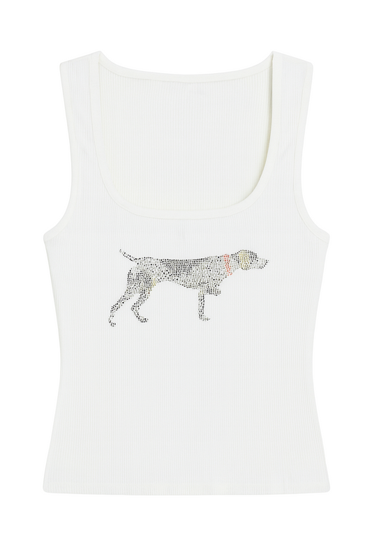 Dog rhinestone top PREORDER
