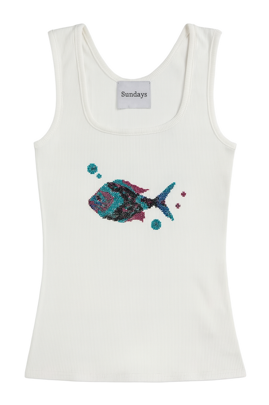 Ocean Bloom Rhinestone Tank