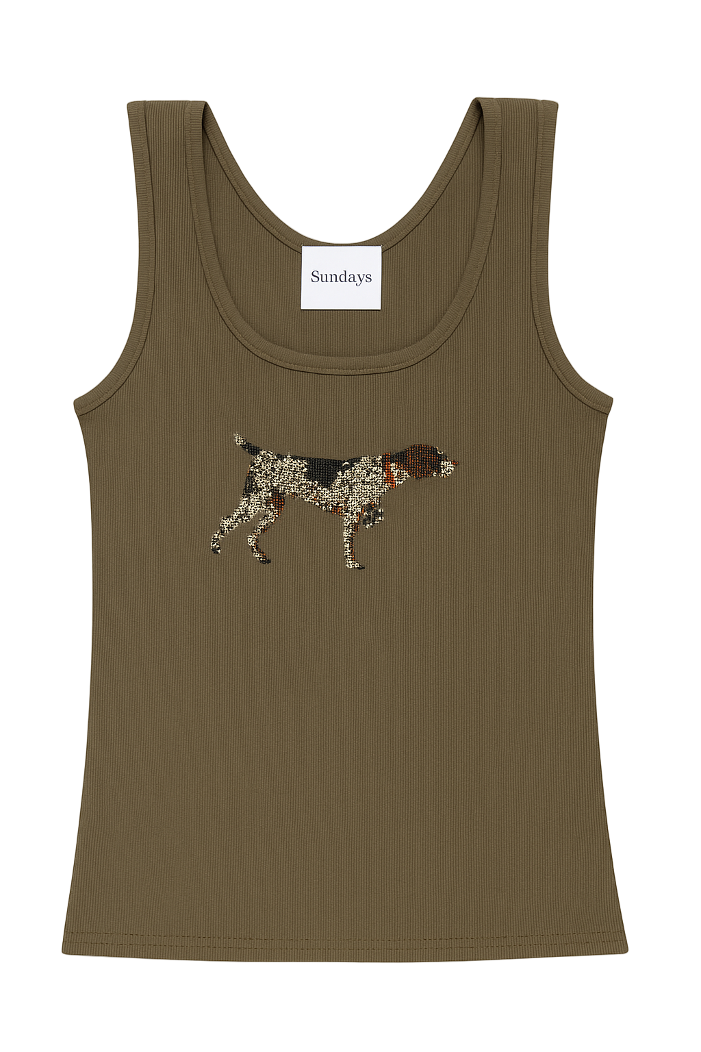 Dog Rhinestone Brown Tank