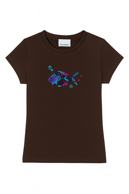 Pixel Fish Rhinestone Tank