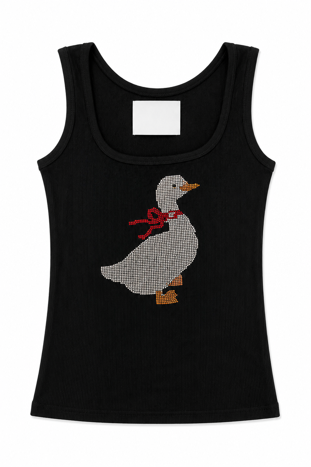 Black Goose Rhinestone Tank Top