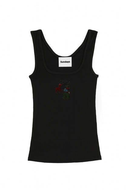 Cowboy Rhinestone Black Tank