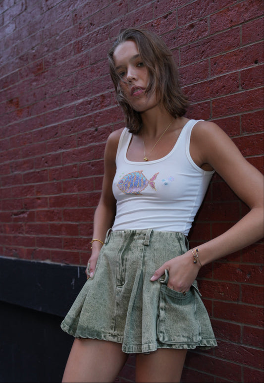 Sundays Bubble Fish Rhinestone Tank