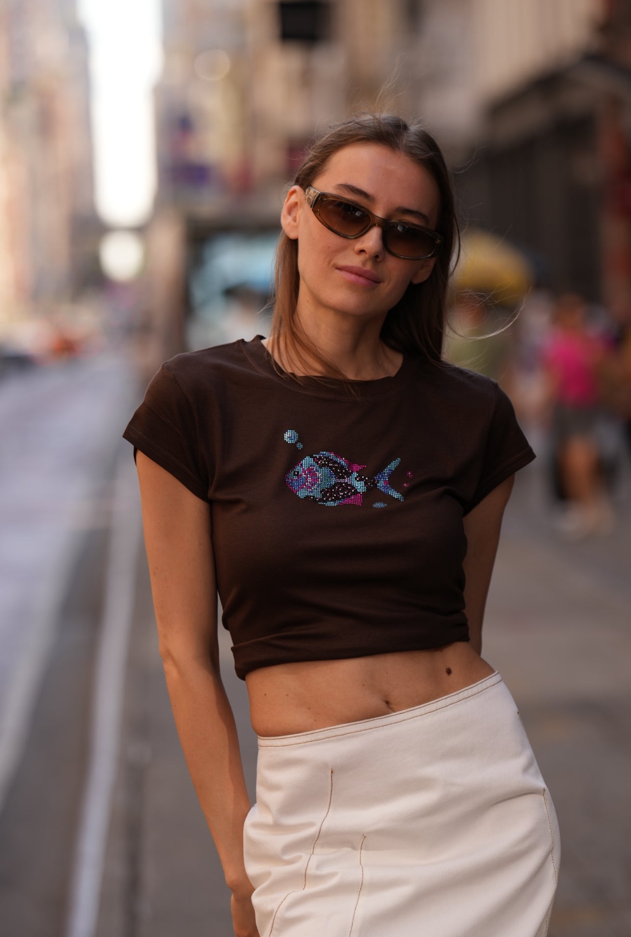 Pixel Fish Rhinestone Tank