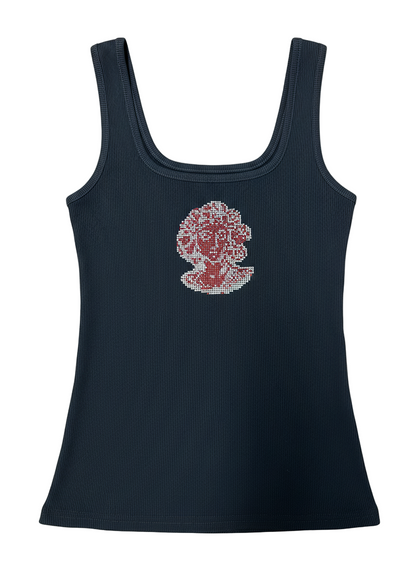 Lady Rhinestone Black Tank